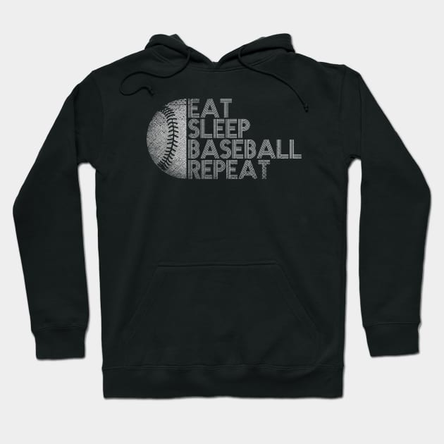 Eat Sleep Baseball Repeat Baseball Player Funny Baseball Hoodie by zwestshops